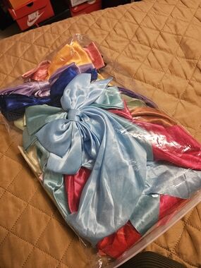 Satin Hair Bows & Headwraps - Assorted Pastel & Bright Colors